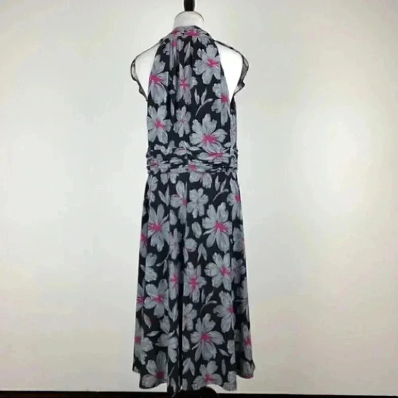 Evan Picone womens dress size 16 multicolored Floral v-neck 80s vintage - Picture 4 of 9
